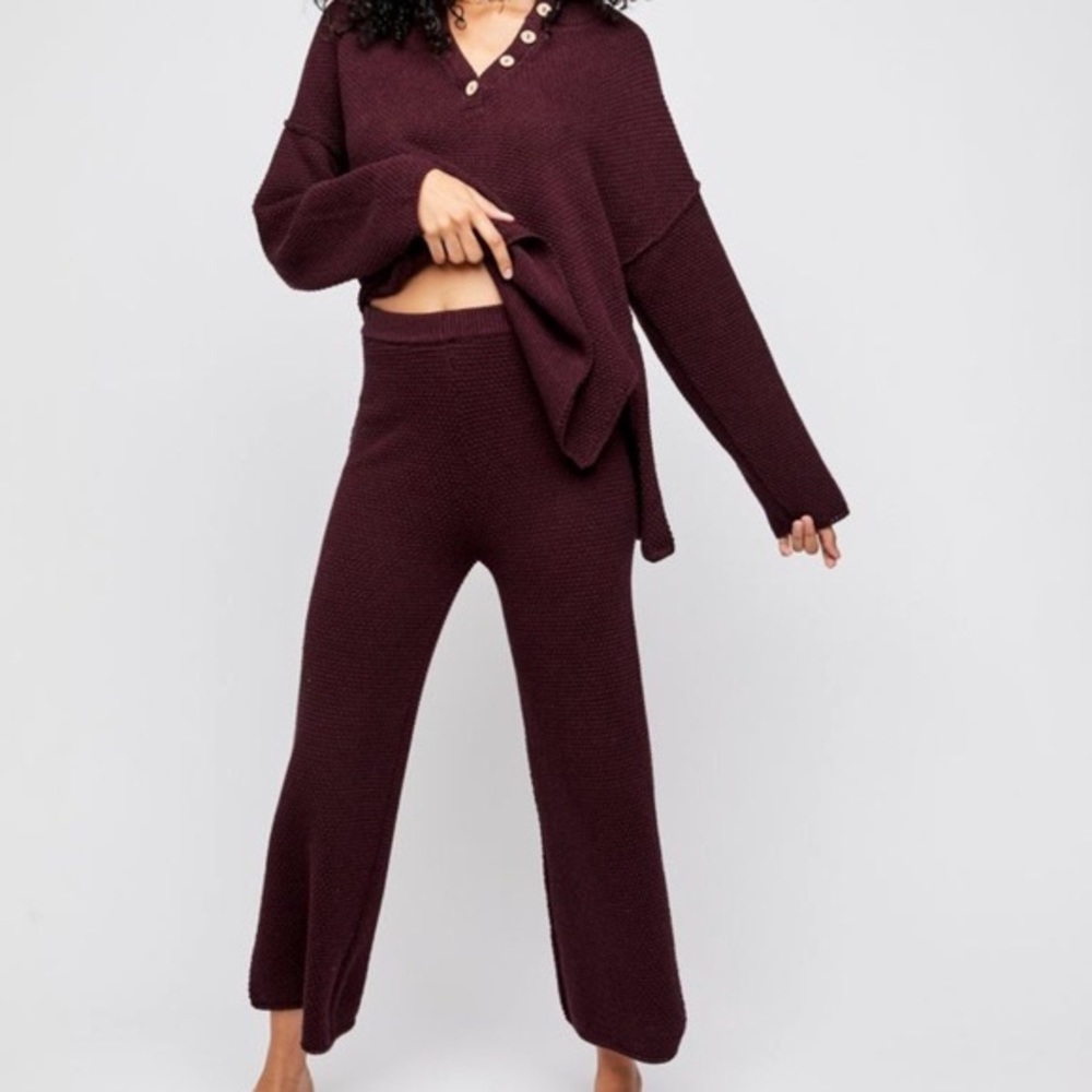 Free People Hailee Set in Deep Mulberry